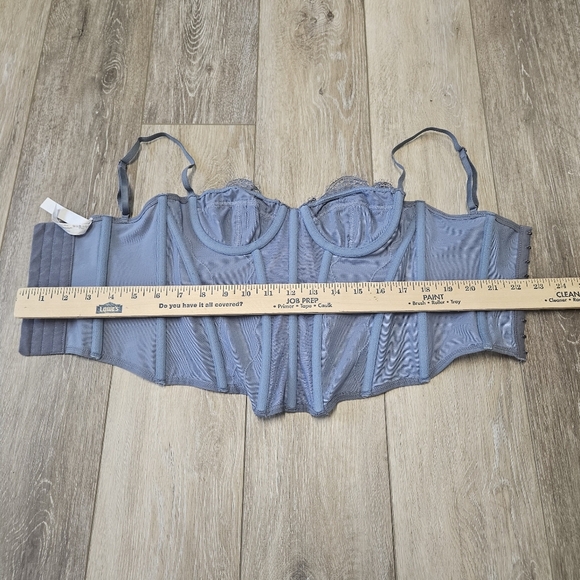 Urban Outfitters Out From Under Modern Love Corset Bra Top Blue Women's Small - Picture 3 of 9